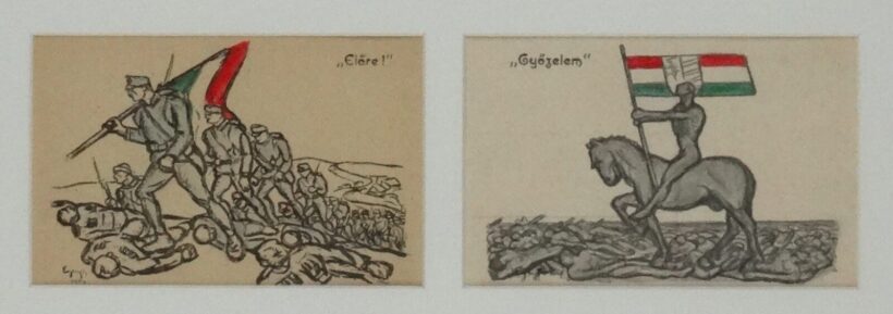 Egry József (1883-1951) : 2 db képeslap1918-ból