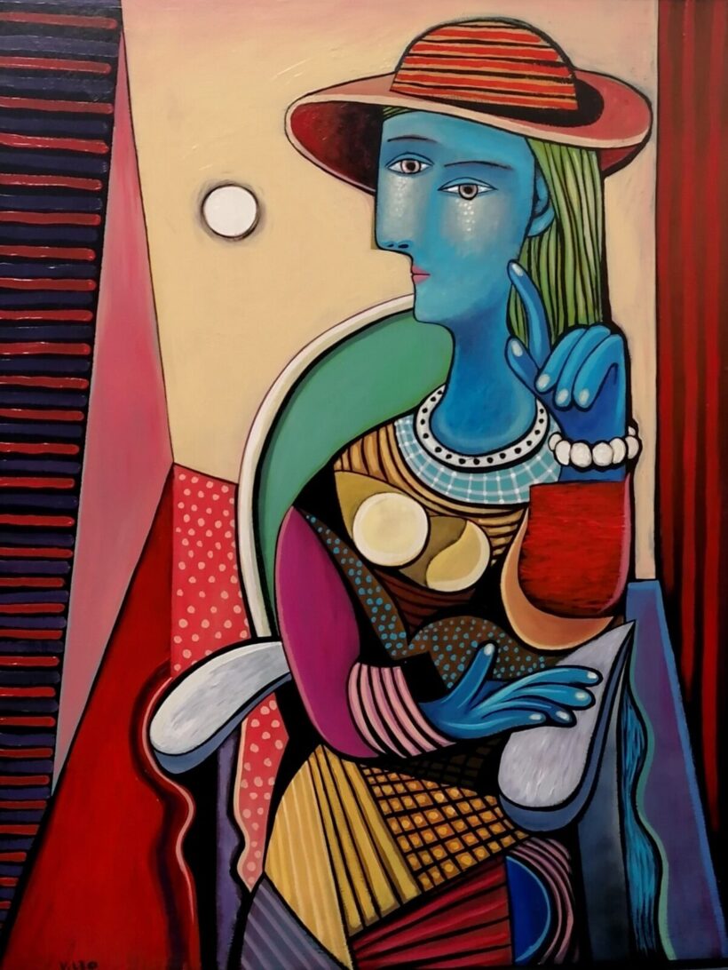 Vinkó Leó (1987) : Kalapos hölgy, Picasso után