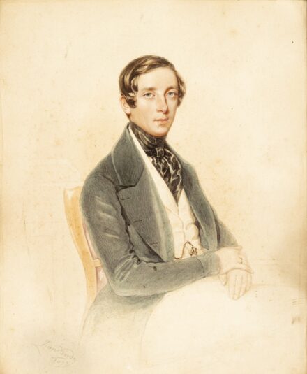 Josef Zumsande: Fiatal férfi portréja, 1847