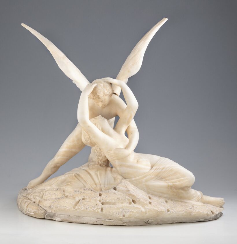 Canova után, ismeretlen olasz szobrász, 1900 körül – Ámor és Psyché