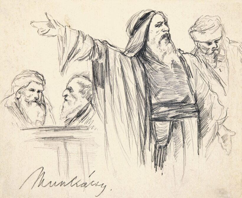 Munkácsy Mihály (1844-1900): Tanulmány a Krisztus Pilátus előtt című képhez (Kajafás)