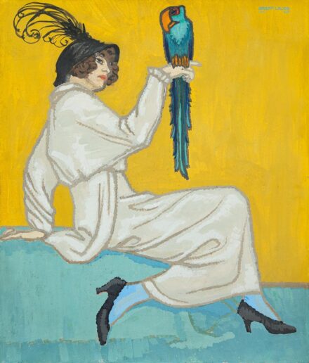 Greff Lajos (1888-1976): Hölgy papagájjal, 1914