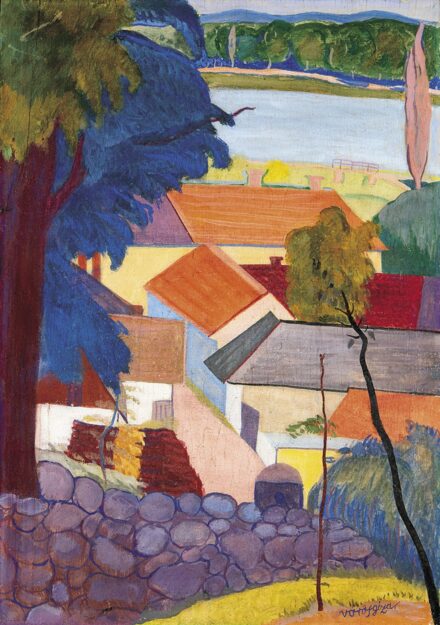 Vörös Géza (1897-1957): Duna-part házakkal