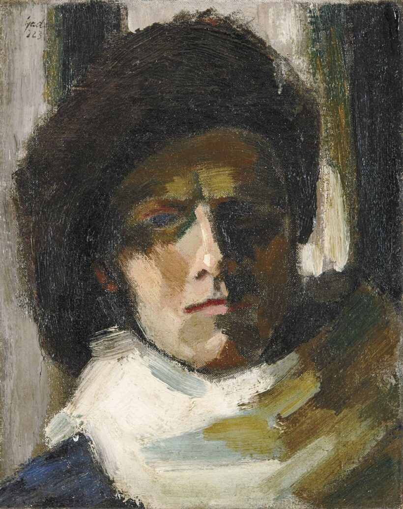 Gadányi Jenő (1896-1960): Kalapos önarckép, 1923