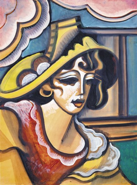 Scheiber Hugó (1873-1950): Kalapos nő