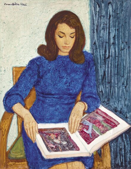 Czene Béla (1911-1999): Kék ruhás lány, 1965