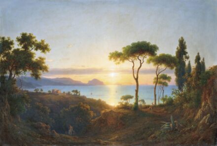 Ligeti Antal (1823-1890): Itáliai naplemente (Délolaszországi tengerpart), 1874