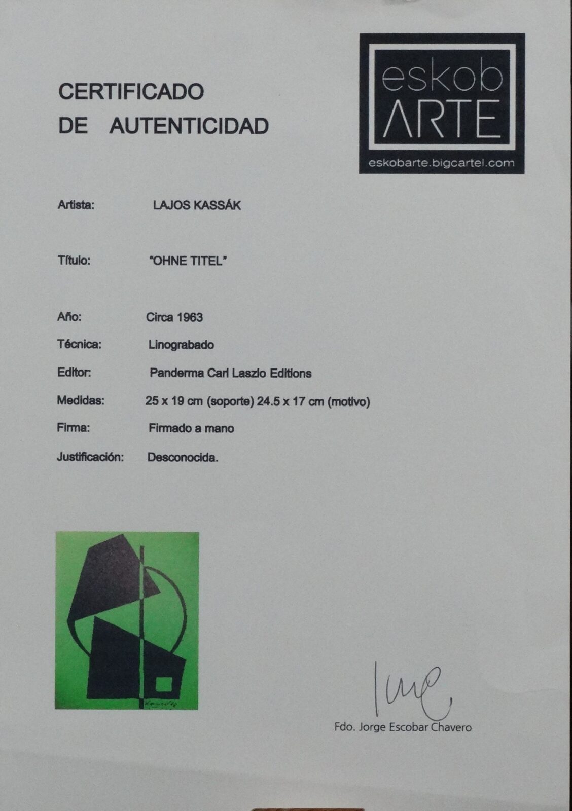 Kassák Lajos (1887 - 1967) : Kompozíció 1960 - Image 2