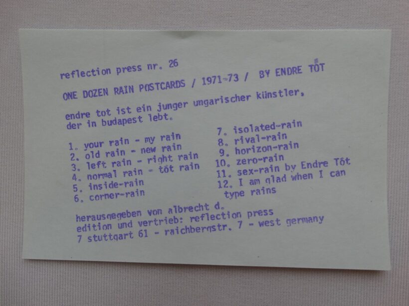 Tót Endre (1937-) : one dozen rain 1971-73 - Image 3