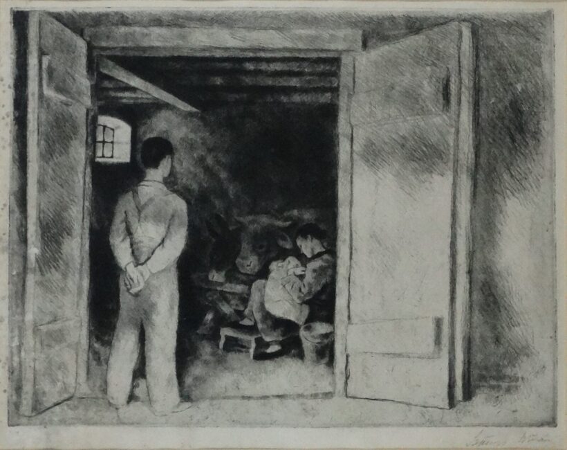 Szőnyi István (1894-1960) : Családi idill istálóban