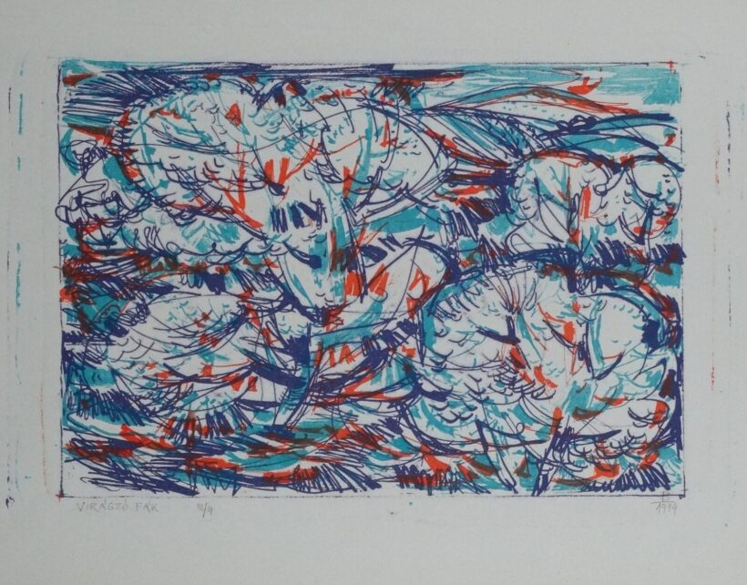 Bizse János (1920-1981) : Virágzó fák III/4, 1974