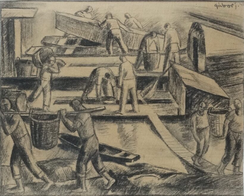 Gábor Jenő (1893-1968) : Uszálykirakodás 1947