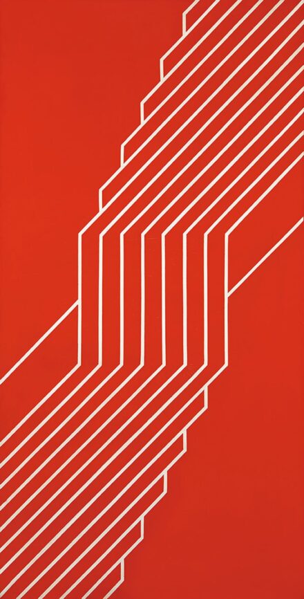 Fajó János (1937-2018): Vonalak negatívban (piros), 1969