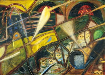 Bukta Imre (1952): Tájkép locsolókannával, 1996
