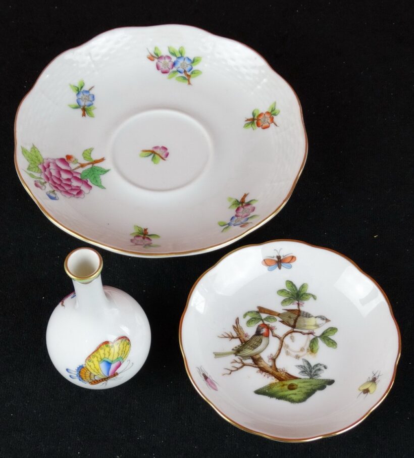 Porcelán tárgyak, 3db, Herend