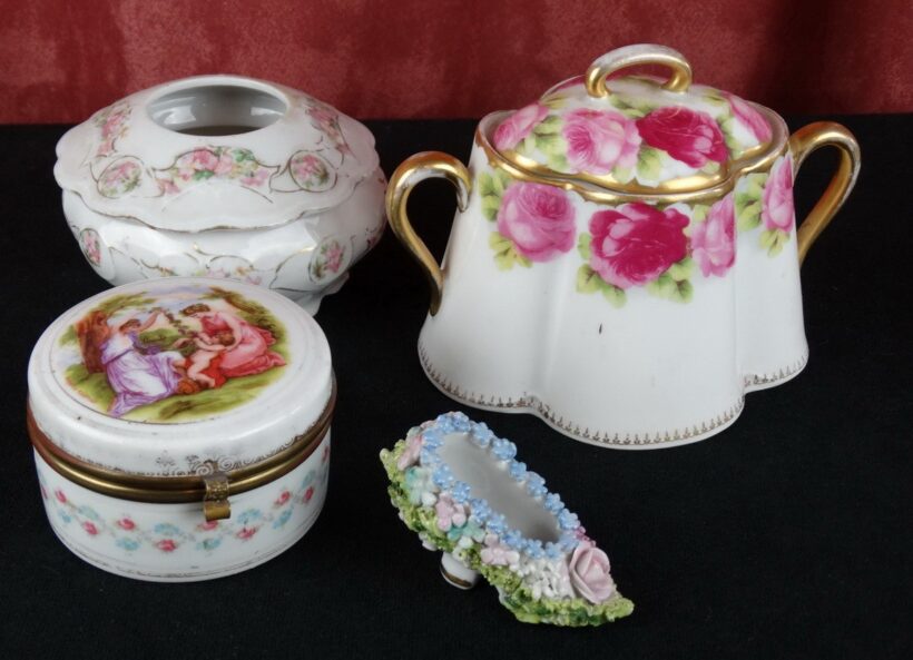 Porcelán tárgyak, 4db, Rosenthal, MZ Austria, jelzetlen