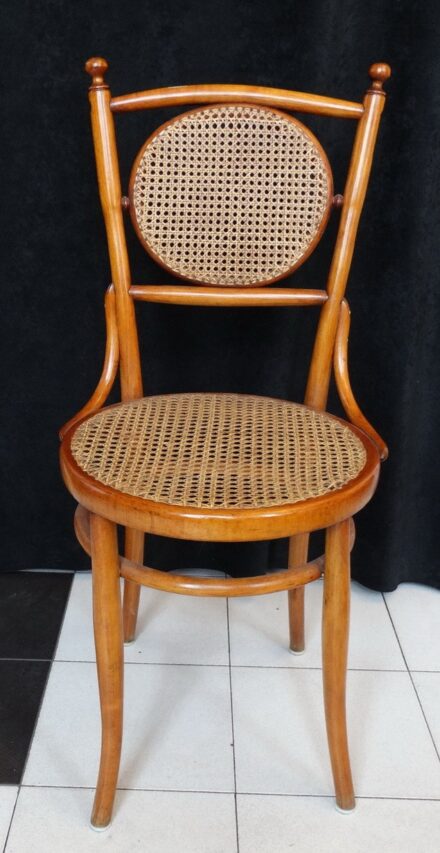 Thonet jellegű szék, 3db, hajlított, nádazott