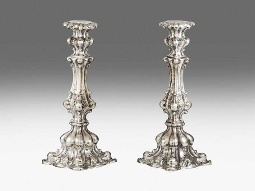 Biedermeier gyertyatartópár