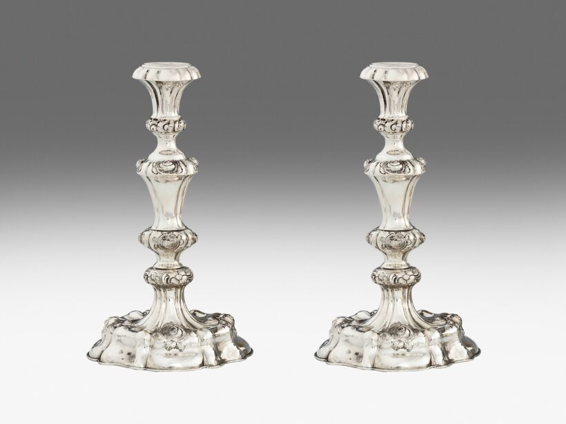 Bécsi biedermeier gyertyatartópár