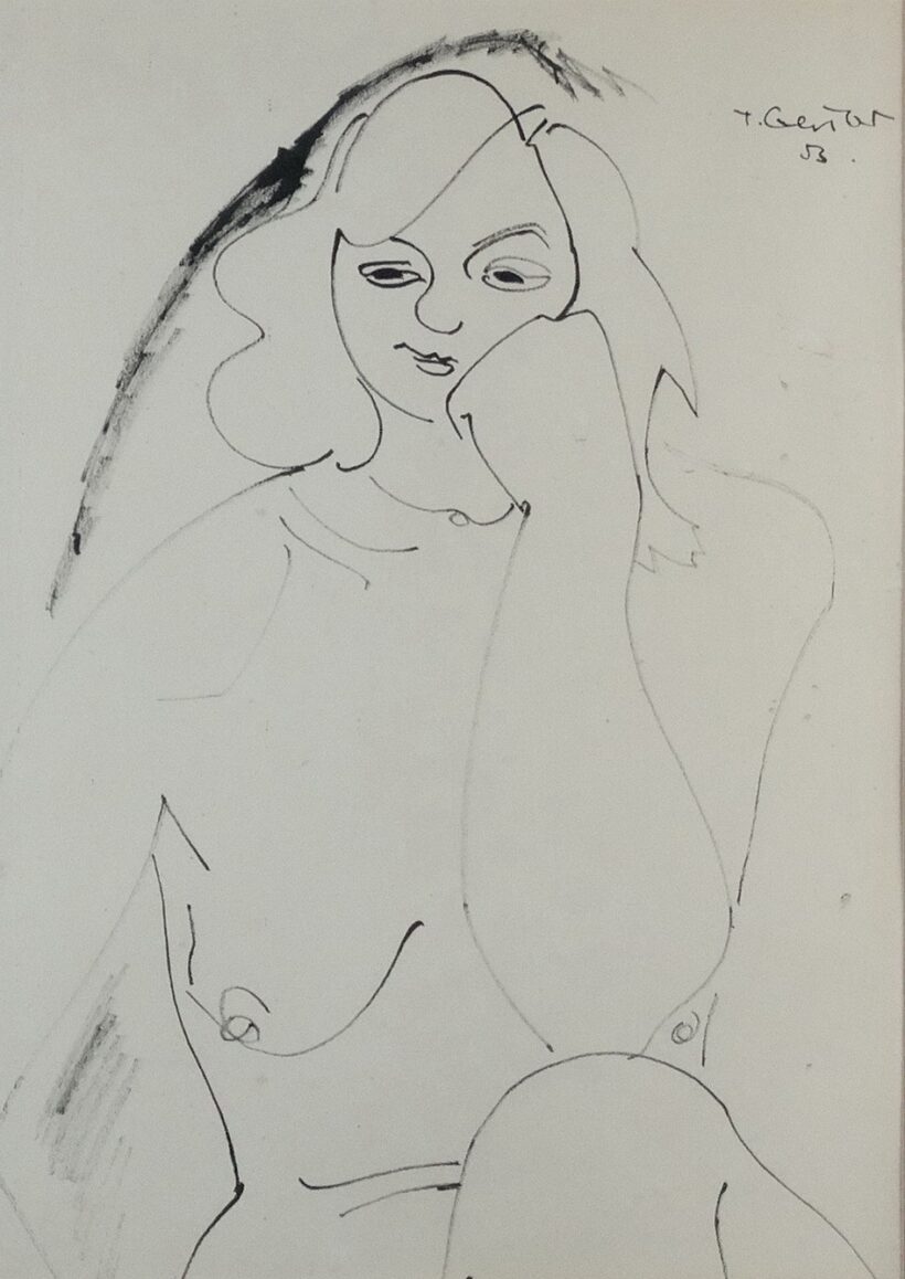 Gertler Tibor (1902 - 1991) : Női akt, 1953