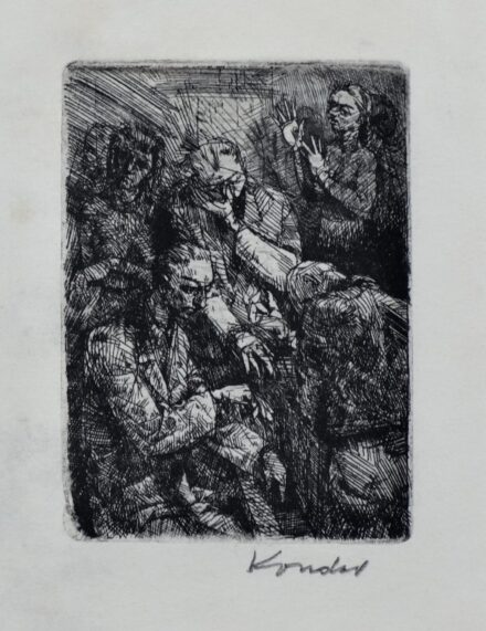 Kondor Béla (1931-1972) : Zene, 1954, reprodukált, életmű kat. Sz. 1954/23