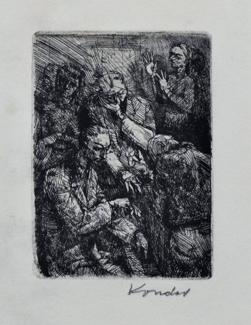 Kondor Béla (1931-1972) : Zene, 1954, reprodukált, életmű kat. Sz. 1954/23