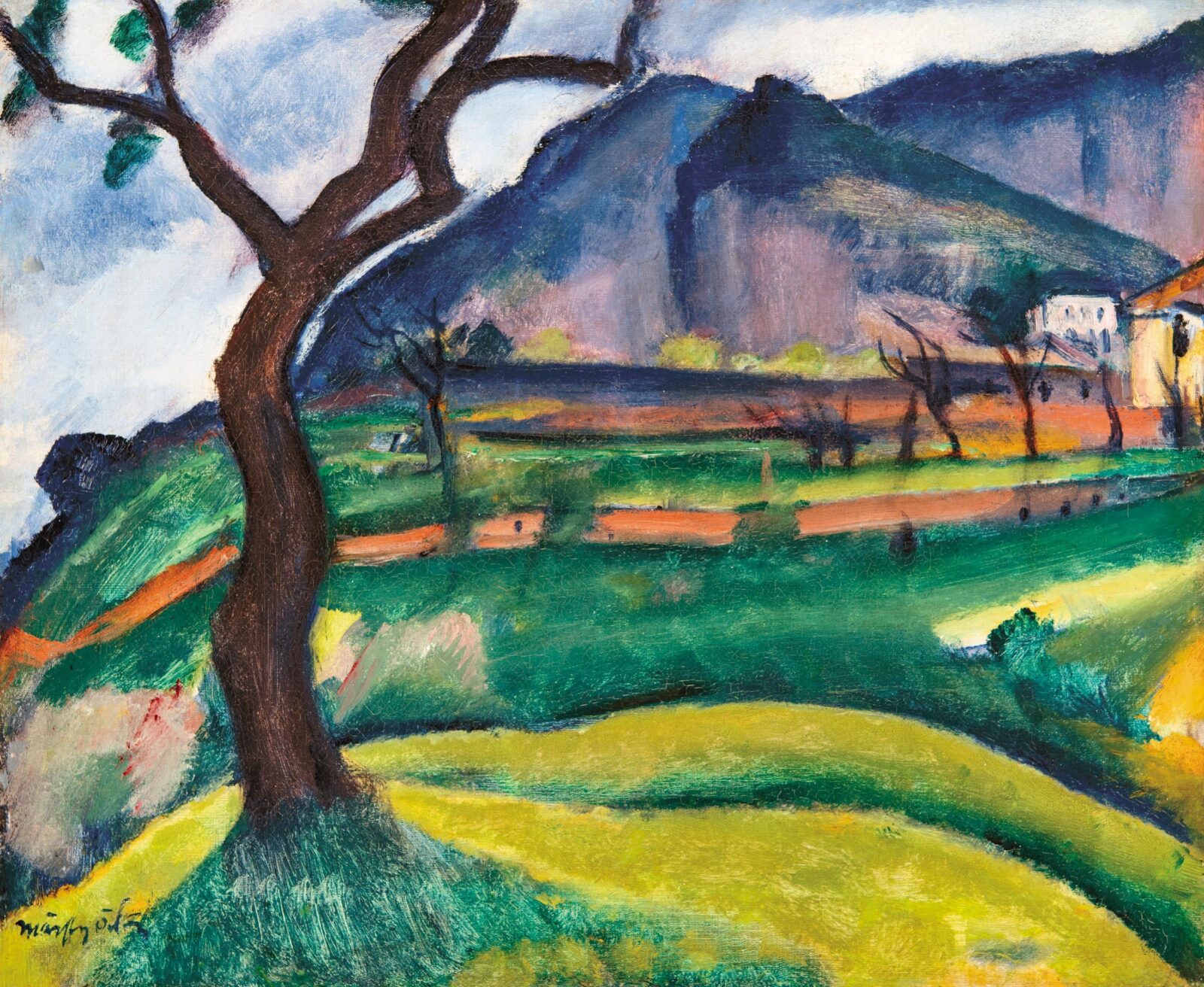 Márffy Ödön (1878-1959): Tájkép fával, 1920 körül