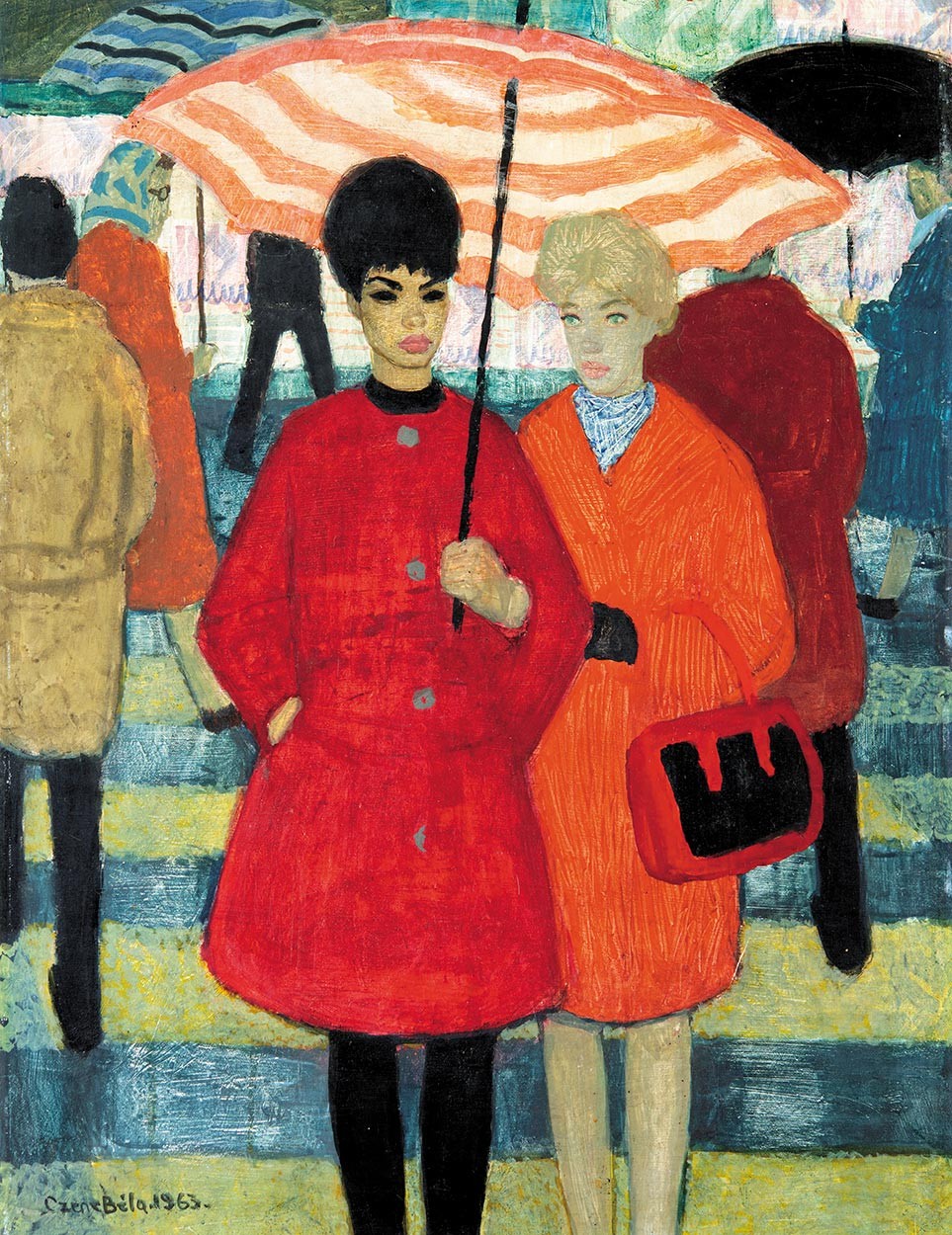 Czene Béla (1911-1999): Esőben, 1963