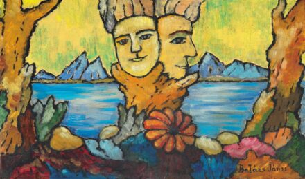 Balázs János (1905-1977): Virágos táj arcokkal