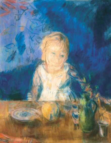 Bernáth Aurél (1895-1982): Születésnap (Marili születésnapja; Marili kék háttér előtt), 1939