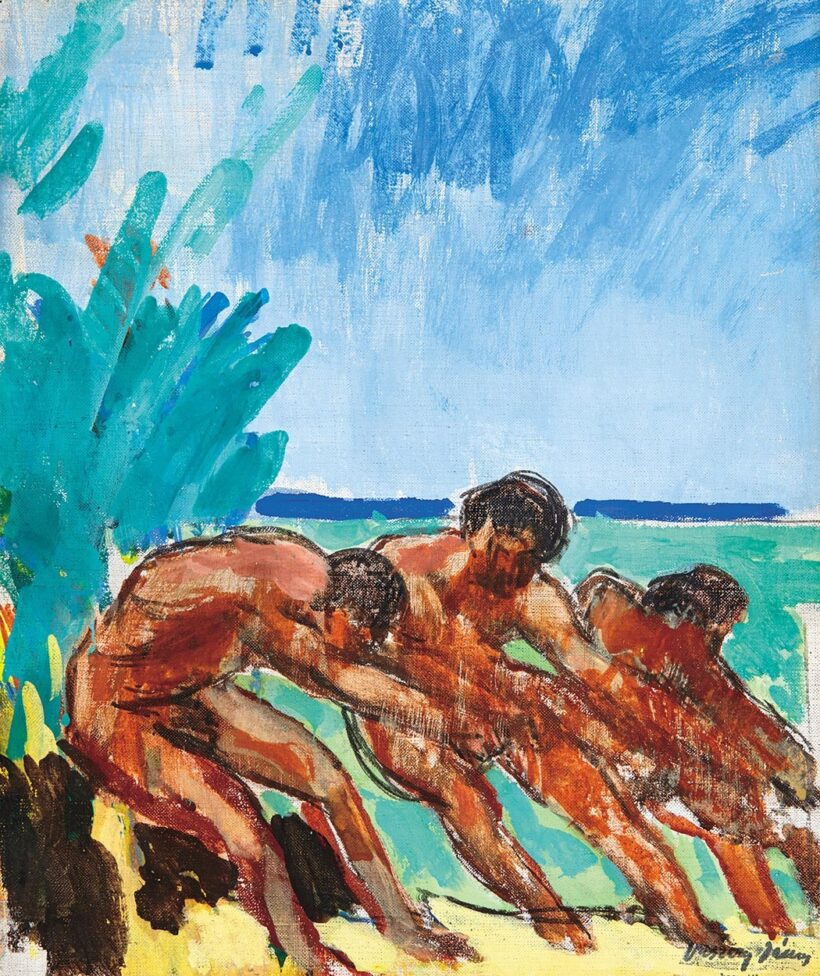 Vaszary János (1867-1939): Halászok (Tanulmány a “Halászat a Balatonon” című, a tihanyi Élettani Intézet számára tervezett festményhez), 1926-1928