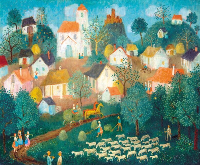 Pekáry István (1905-1981): Falu, 1968