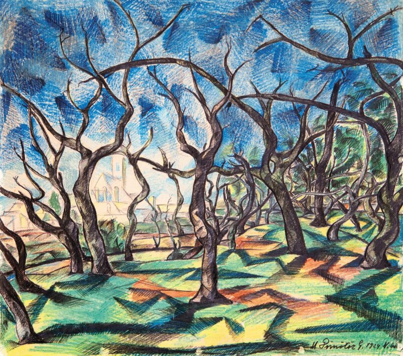 Dömötör Gizella (1894-1984): Zazar-parti fák Nagybányán, 1924