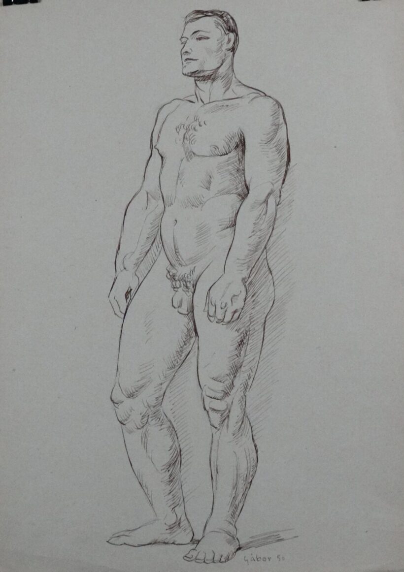 Gábor Jenő (1893-1968):  Férfi akt I., 1950