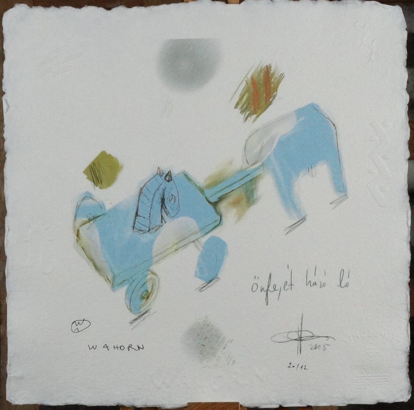 Wahorn András (1953-): Önfejét húzó ló 20/12, 2005