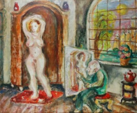 Szabó Vladimir (1905 - 1991): Modellfestés (1984)