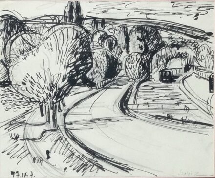Szalai Zoltán (1915-1995): Tájkép - eternitgyár ,1947
