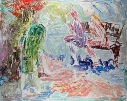 Varga József (1922-2021): Padon ülők, 1987