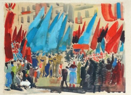Hincz Gyula (1904 - 1986): Felvonulás 1950-1953 között, hagyatéki bélyegző