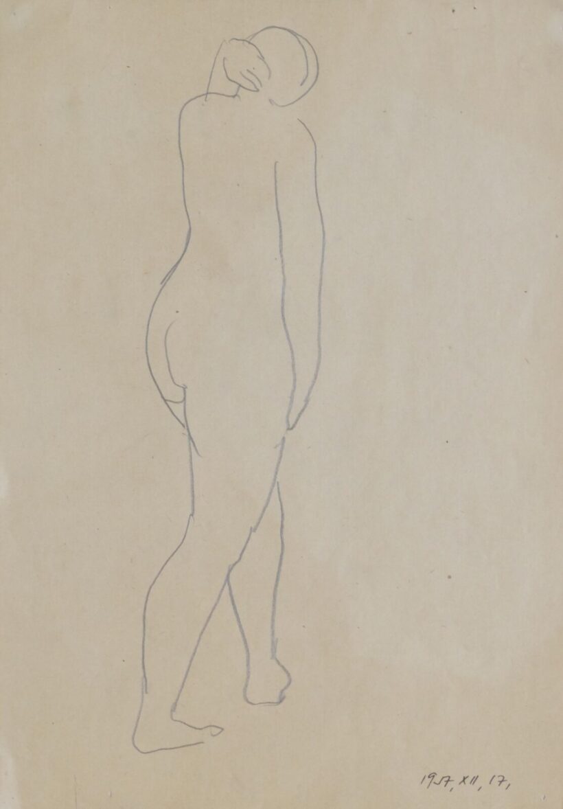 Lossonczy Tamás (1904 - 2009): Sétáló akt, 1957. XII. 17.