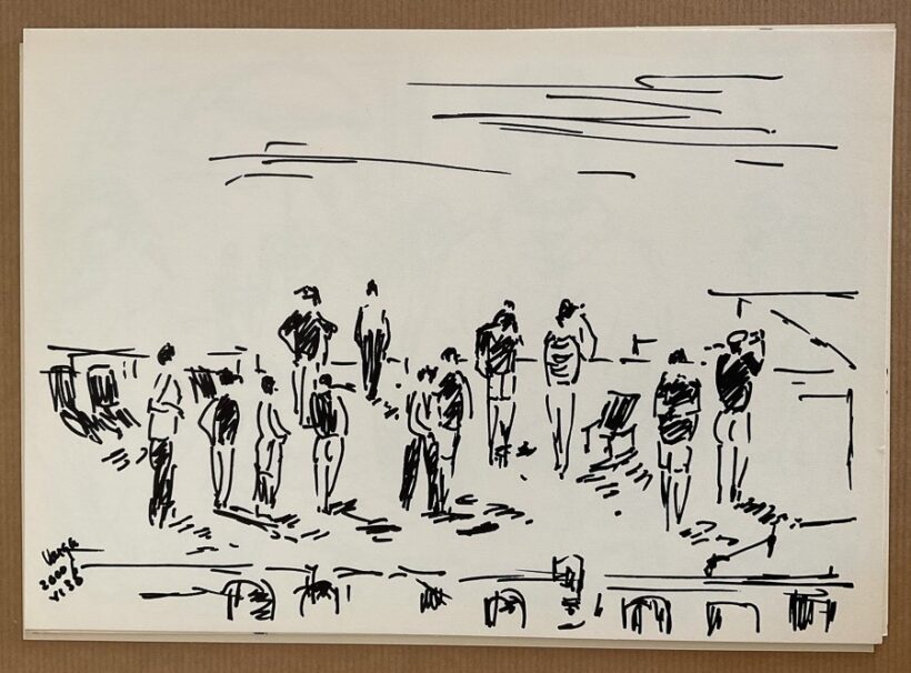 Varga József (1922-2021): Balatoni életképek, 2000, 5db - Image 3