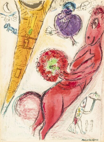 Marc Chagall: Tour Eiffel a l'ane rouge
