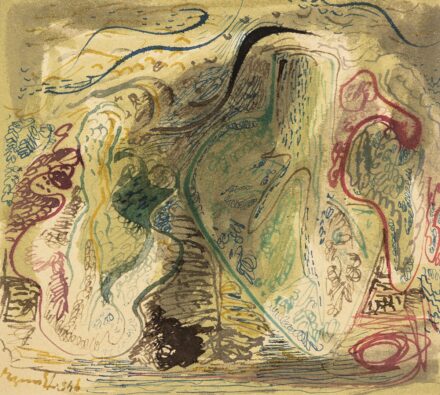 Bene Géza: Tájkép fákkal, 1945