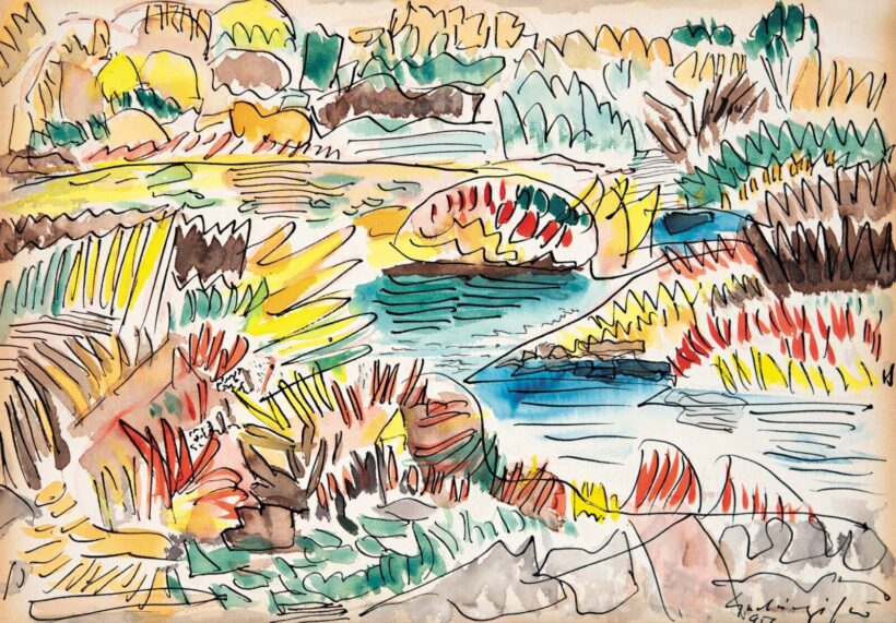 Gadányi Jenő (1896-1960): Tópart, 1956