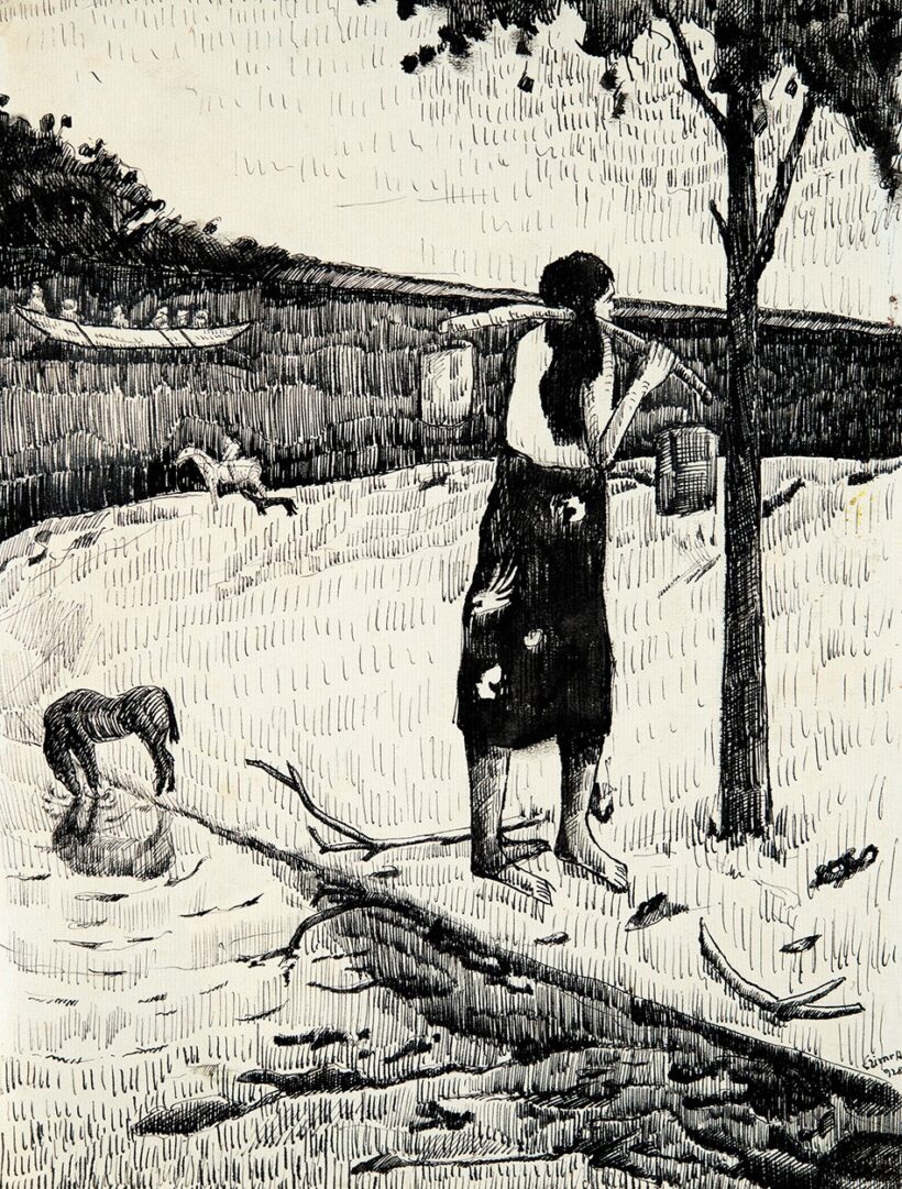 Czimra Gyula (1901-1966): Vízhordó (Hommage a Gauguin), 1928