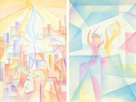Ruttkay György (1898-1975): Illusztráció Dante Divina Comedia és Paradiso c. művéhez, 1969 – 2 kétoldalas műalkotás