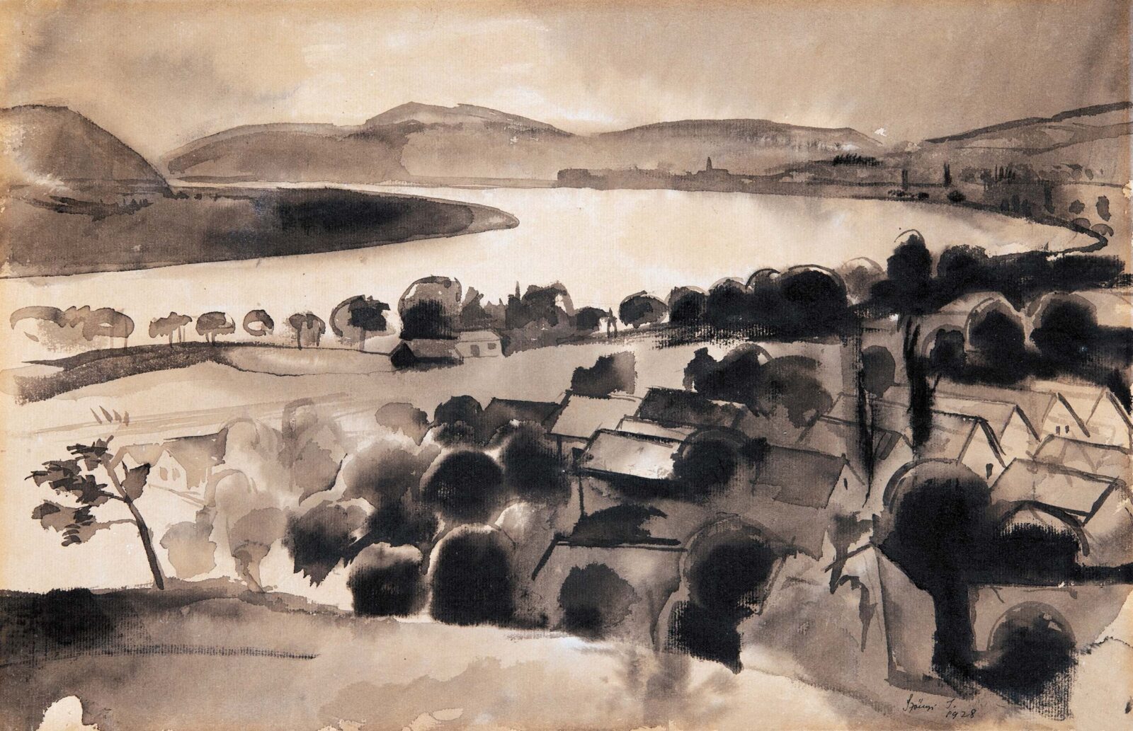 Szőnyi István (1894-1960): Dunakanyar (Víztükör), 1928