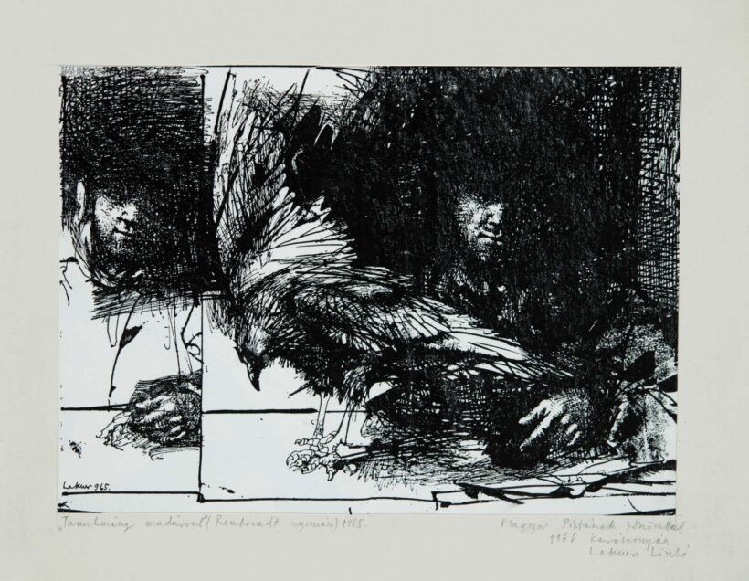 Lakner László (1936): Tanulmány madárral, 1965