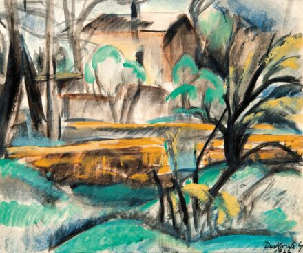 Derkovits Gyula (1894-1934): Ház a fák között, 1922