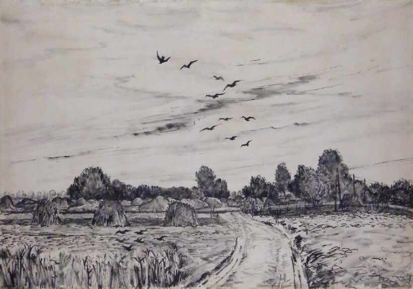 Marosán Gyula (1915-2003): Táj madarakkal, 1952
